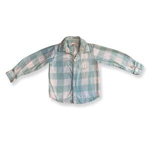 Carters Toddler Plaid Flannel Button Up Long Sleeve Shirt Light Blue Size 3T GUC